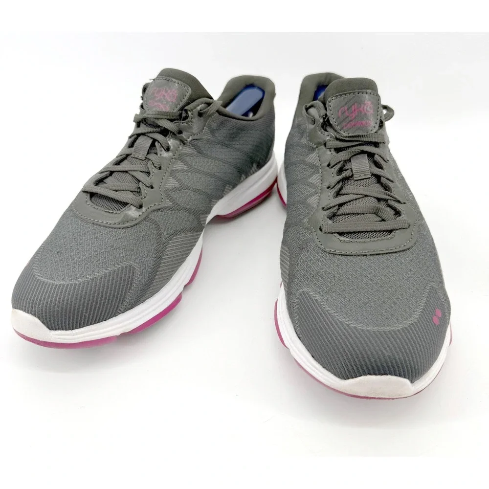 Ryka Dominion Walking Shoes Womens 10W Gray Pink Mesh Lace Up Sneakers Comfort - Picture 2 of 11